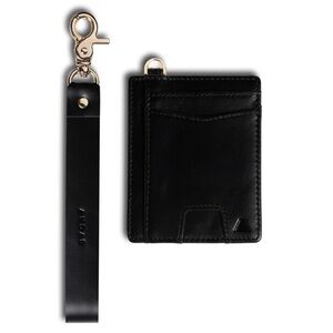 Andar The Denner Black Wallet Card Holder with Gold Hardware